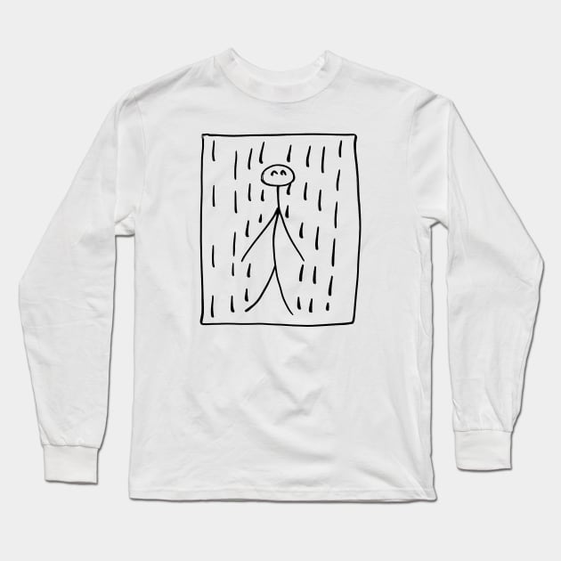 The painting of a happy man on the rain Long Sleeve T-Shirt by the_spiritual_view